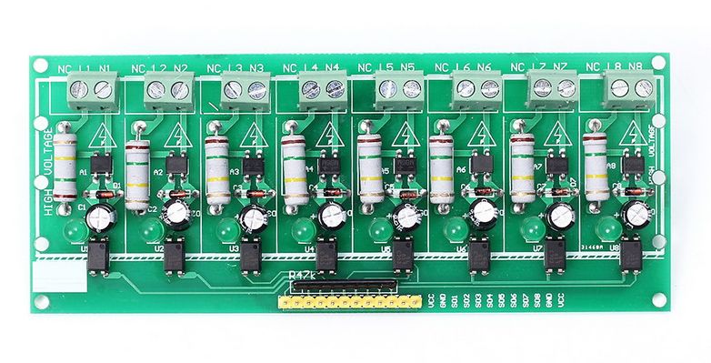 230V AC detectie module 8-kanaal met optocouplers 03